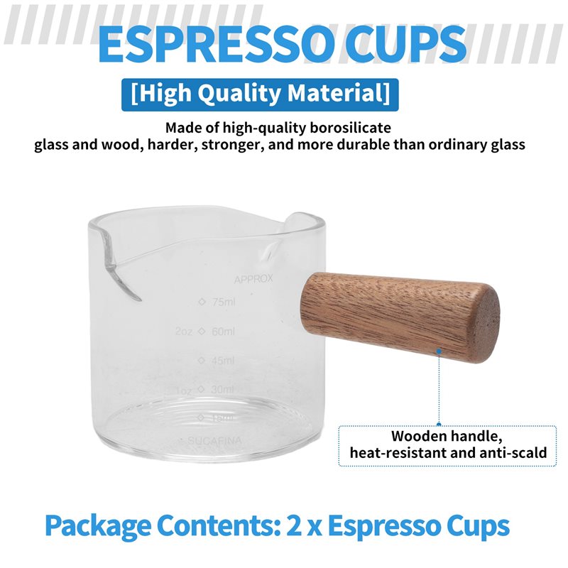 B50C 2Pcs Double Spouts Espres - Espresso Shot Glass recension och pris